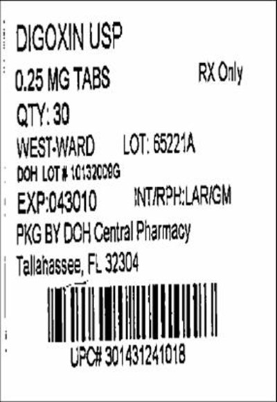 Label Image 250ug (Digoxin 0.25mg(west Ward))